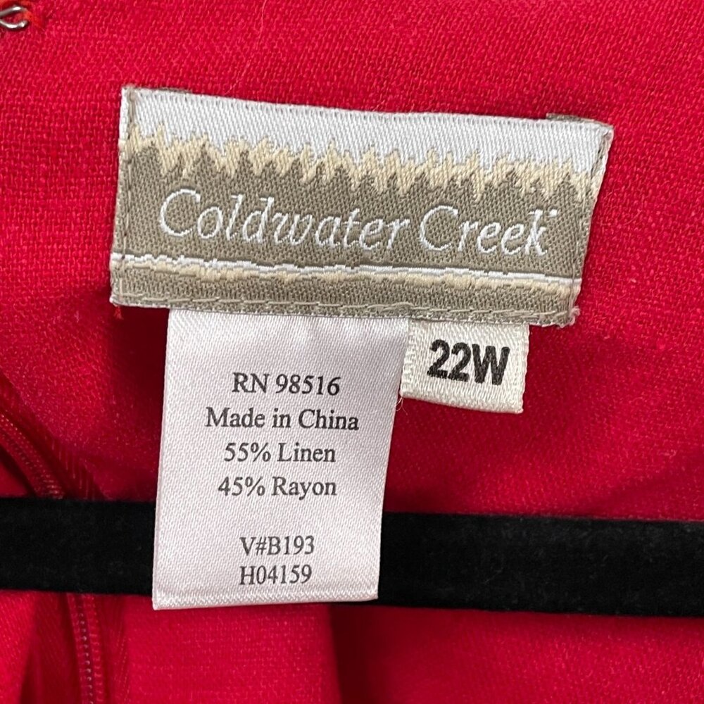 Coldwater Creek Womens Plus 22W Red Sleeveless Linen Blend Maxi Dress - Picture 3 of 8